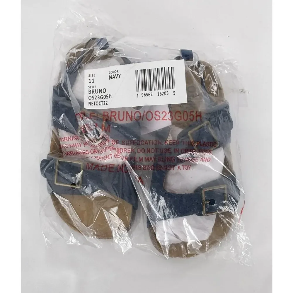 OshKosh B'Gosh Boys Bruno Sandal Navy Blue Size 11 New Slip On Little Kid